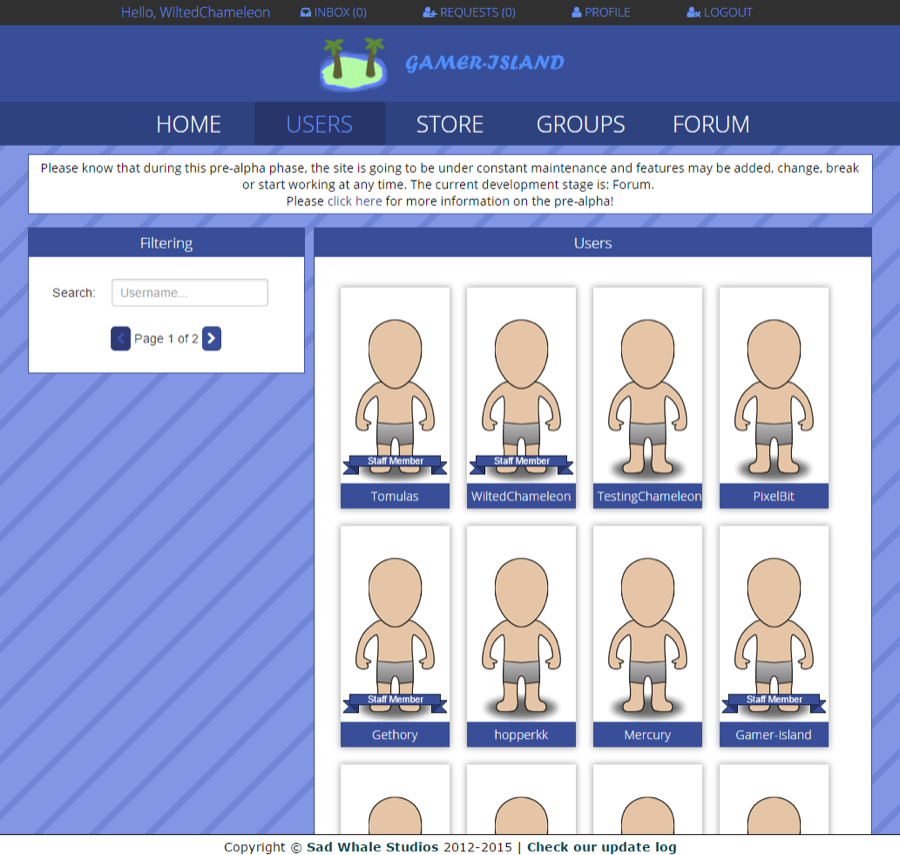 GIv3 pre-alpha members page, May 2015